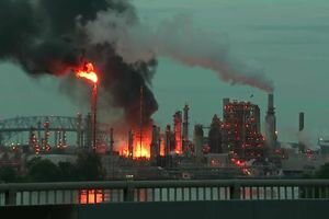 В Филадельфии вспыхнул завод по переработке нефти: в сети появились видео катастрофы