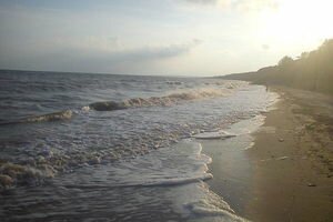В Запорожской области из-за сильных оползней исчезла часть пляжа