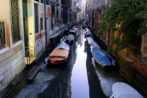 В Венеции из-за отсутствия дождей пересохли каналы