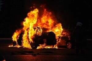 В Киеве сожгли автомобиль сотрудника полиции Одесской области