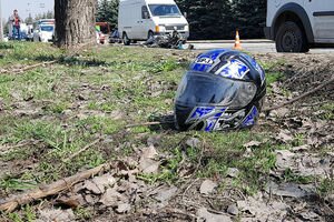 В Киеве на Обуховской трассе полицейский совершил тройное ДТП на конфискованном мотоцикле