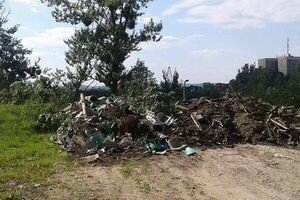 Во Львове посреди парка устроили мусорную свалку 
