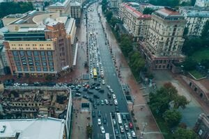Киев остановился в пробках из-за акции водителей авто на еврономерах, ремонта дорог и ДТП (карта)